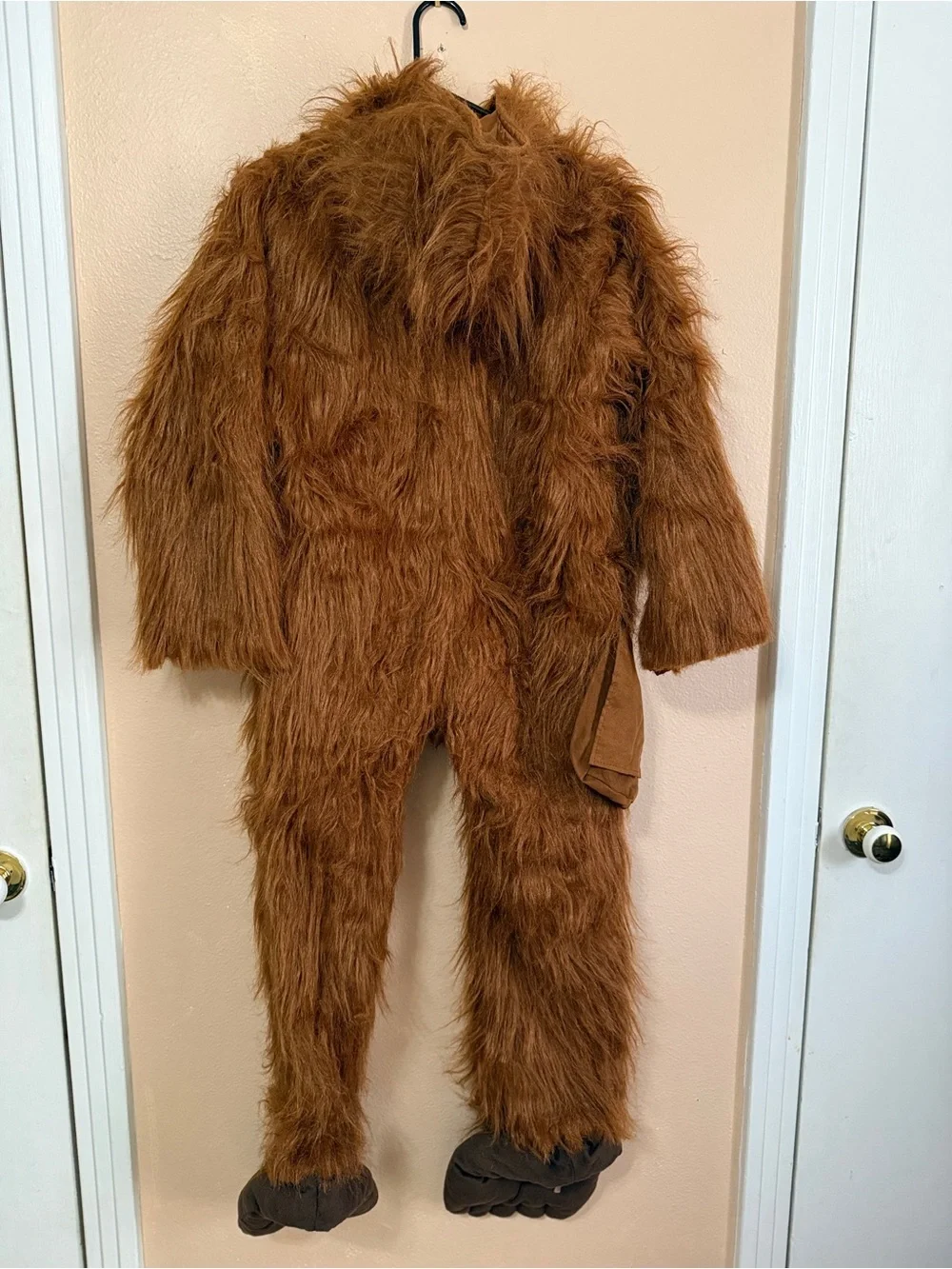Star Wars Brown Chewbacca Furry One-Piece Hooded Costume - Child XL